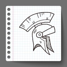 knight helmet doodle N4