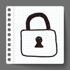 lock doodle drawing N5