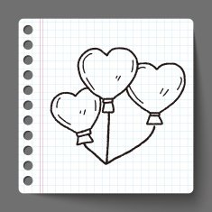love balloon doodle N2