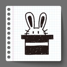 magic rabbit doodle drawing N5