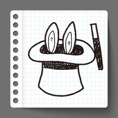 magic rabbit doodle drawing N6