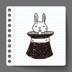 magic rabbit doodle drawing N7