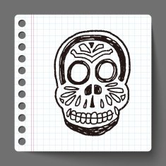 mexican skull doodle N2