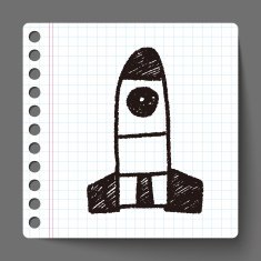 Missile doodle drawing N3