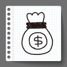 money bag doodle drawing N4
