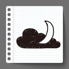 moon and cloud doodle drawing N6
