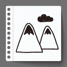 mountain doodle drawing N3