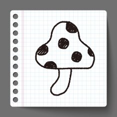 mushroom doodle drawing N3