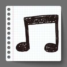music note doodle drawing N9