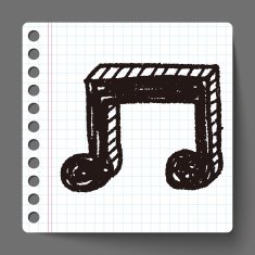music note doodle drawing N12