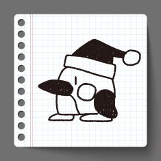 penguin doodle drawing N3