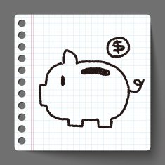 Piggybank doodle drawing N3
