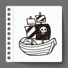 Pirate Ship doodle N7