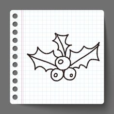 Poinsettia doodle drawing N4