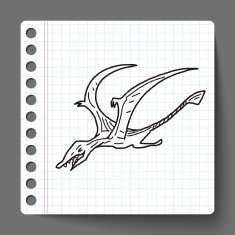 Pterodactyl dinosaur doodle N4