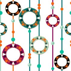Colored circles seamless pattern retro background