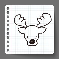 reindeer doodle drawing N3