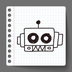 robot doodle drawing N3