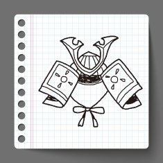 samurai helmet doodle N2