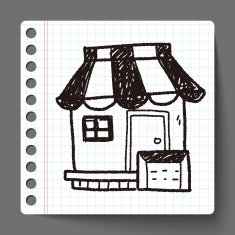shop store doodle drawing N14