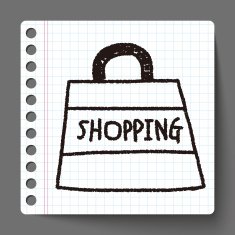 shopping bag doodle drawing N7