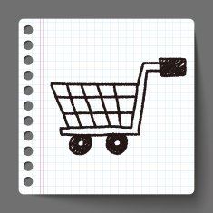 shopping cart doodle drawing N6