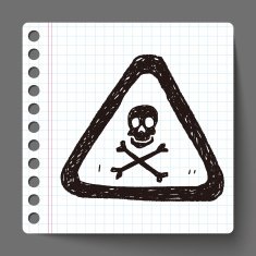 skull danger sign doodle N2