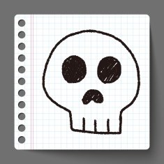 skull doodle drawing N3
