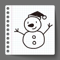 snowman doodle drawing N4