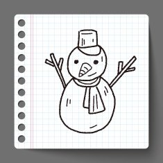 snowman doodle drawing N5