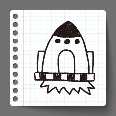 spaceship doodle drawing N3