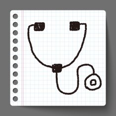 Stethoscope doodle drawing N4