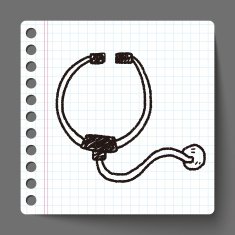 Stethoscope doodle drawing N5