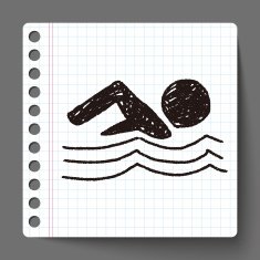 swimmer doodle drawing N5