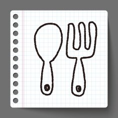 tableware doodle drawing N3
