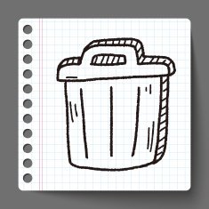 trash can doodle drawing N9