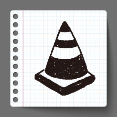 Triangular cone doodle drawing N3