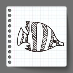 Tropical fish doodle N4