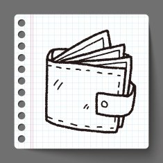 wallet doodle drawing N9
