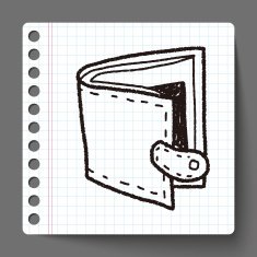wallet doodle drawing N10