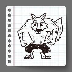 Werewolf doodle N6