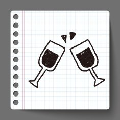 wine doodle drawing N7