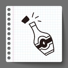 wine doodle drawing N9