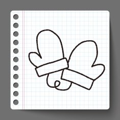Winter gloves doodle drawing N4
