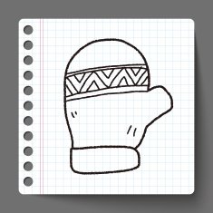 Winter gloves doodle drawing N5