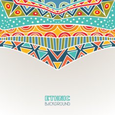 Background With Bright Symmetric Tribal Ornament