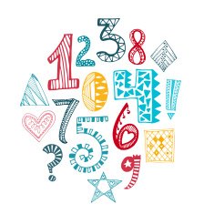 Hand drawn numbers collection N4