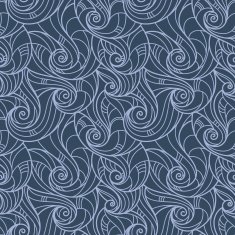Vector seamless hand-drawn pattern of curls