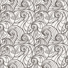 Vector seamless hand-drawn pattern of curls N2