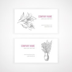 visit card with flowers